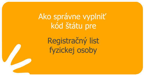 Kód štátu na registračnom liste fyzickej osoby